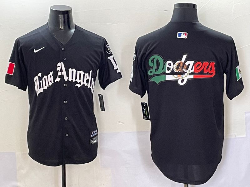 Men Los Angeles Dodgers Blank Black Five generations Joint Name 2025 Nike MLB Jersey style 8->los angeles dodgers->MLB Jersey